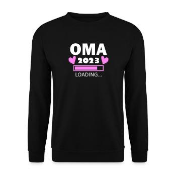 Oma 2023 - Werdende Oma 2023 - Unisex Pullover - Schwarz - Vorne - Alina (178cm) & Michal (187cm)