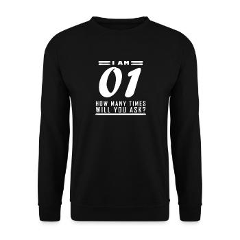 Ich bin 1 – 1. Geburtstag Geschenk - Unisex Pullover - Schwarz - Vorne - Alina (178cm) & Michal (187cm)