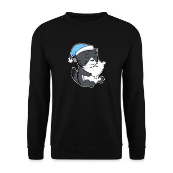 Forest Cat Cat Cat Race Norwegian Forest Cat - Sweat-shirt Unisexe - noir - Devant - Alina (178cm) & Michal (187cm)