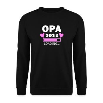 Opa 2023 loading - Opa werden - Bald Opa - Unisex Pullover - Schwarz - Vorne - Alina (178cm) & Michal (187cm)