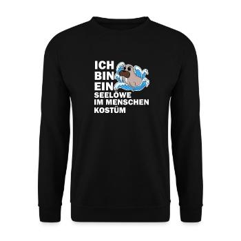 Walross - Unisex Pullover - Schwarz - Vorne - Alina (178cm) & Michal (187cm)