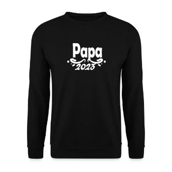 Papa 2023 - Unisex Pullover - Schwarz - Vorne - Alina (178cm) & Michal (187cm)