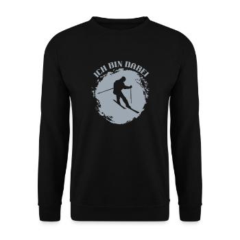 Ich Bin Dabei - Skiing Winter Sports - Unisex Pullover - Schwarz - Vorne - Alina (178cm) & Michal (187cm)