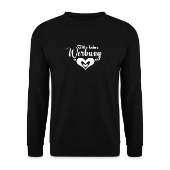 Bitte keine Werbung - Briefkasten - Unisex Pullover - Schwarz - Vorne - Alina (178cm) & Michal (187cm)