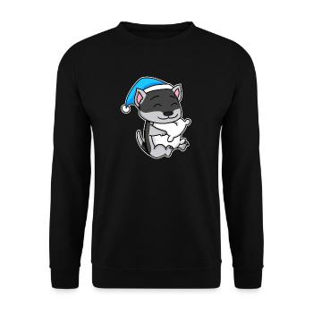 Dog dog breed Siberian Husky - Unisex Sweatshirt - black - Front - Alina (178cm) & Michal (187cm)