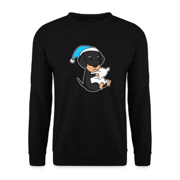 Chien Race de chien Teckel Teckel - Sweat-shirt Unisexe - noir - Devant - Alina (178cm) & Michal (187cm)