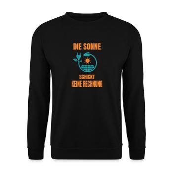 Sonne Keine Rechnung Solaranlage Solarstrom - Unisex Pullover - Schwarz - Vorne - Alina (178cm) & Michal (187cm)