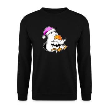 Albatros Möwe Vogel - Unisex Pullover - Schwarz - Vorne - Alina (178cm) & Michal (187cm)