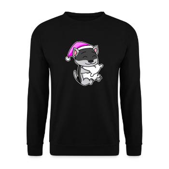 Dog dog breed Siberian Husky - Unisex Sweatshirt - black - Front - Alina (178cm) & Michal (187cm)