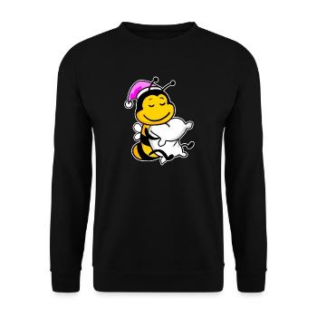 Bee with pillow and sleeping cap - Unisex Sweatshirt - black - Front - Alina (178cm) & Michal (187cm)