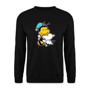 Abeille avec oreiller et bonnet de couchage - Sweat-shirt Unisexe - noir - Devant - Alina (178cm) & Michal (187cm)