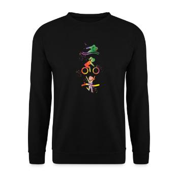 Watercolors Women Triathlon - Unisex Sweatshirt - black - Front - Alina (178cm) & Michal (187cm)