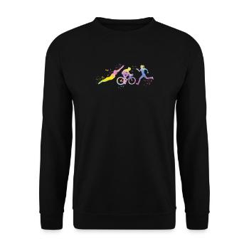 Watercolors Women Triathlon - Unisex Sweatshirt - black - Front - Alina (178cm) & Michal (187cm)