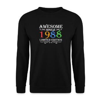 1988 - Born 1988 - Unisex Sweatshirt - black - Front - Alina (178cm) & Michal (187cm)