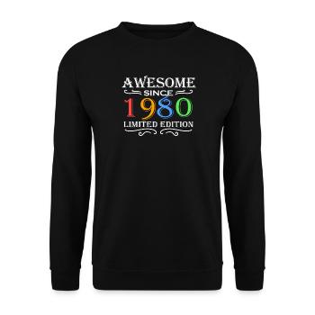 1980 - Born 1980 - Unisex Sweatshirt - black - Front - Alina (178cm) & Michal (187cm)