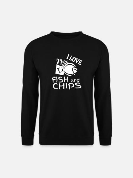 I like breaded fish, fries. Fish and chips - Unisex Sweatshirt - black