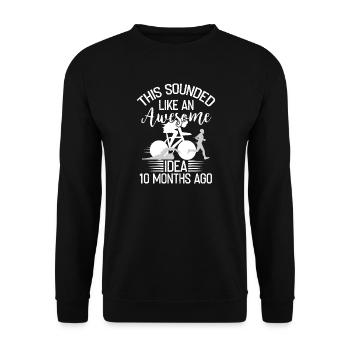 Brilliant idea 10 months ago Triathlon - Unisex Sweatshirt - black - Front - Alina (178cm) & Michal (187cm)