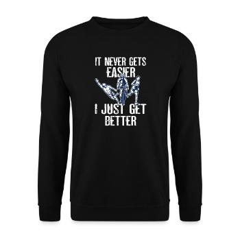 It will never be easier triathlon - Unisex Sweatshirt - black - Front - Alina (178cm) & Michal (187cm)