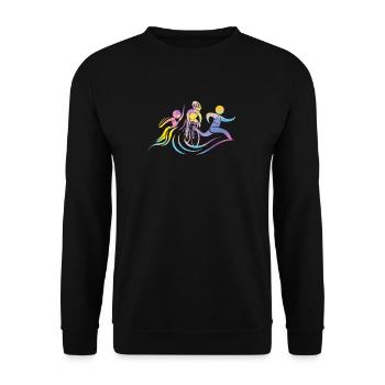 Watercolors Women Triathlon - Unisex Sweatshirt - black - Front - Alina (178cm) & Michal (187cm)
