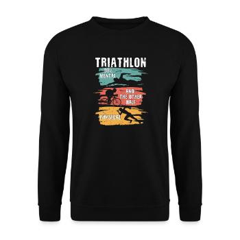 Triathlon 90% Mental And The Other Half - Unisex Sweatshirt - black - Front - Alina (178cm) & Michal (187cm)
