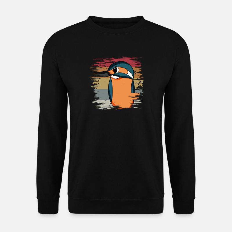 Kingfisher Blue Bird Retro - Unisex Sweatshirt - black