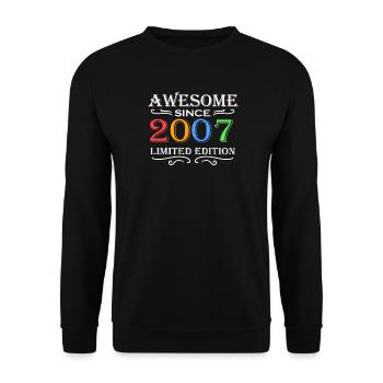 2007 - Fantastic since 2007 - Born in 2007 - Unisex Sweatshirt - black - Front - Alina (178cm) & Michal (187cm)