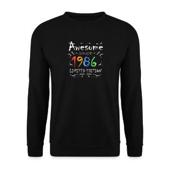 1986 - Fantastic since 1986 - Born in 1986 - Unisex Sweatshirt - black - Front - Alina (178cm) & Michal (187cm)