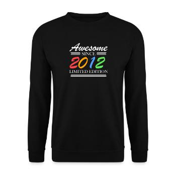 2012 - Fantastisch seit 2012 - Jahrgang 2012 - Unisex Pullover - Schwarz - Vorne - Alina (178cm) & Michal (187cm)
