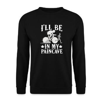 I'll Be In My Paincave Triathlon - Unisex Sweatshirt - black - Front - Alina (178cm) & Michal (187cm)