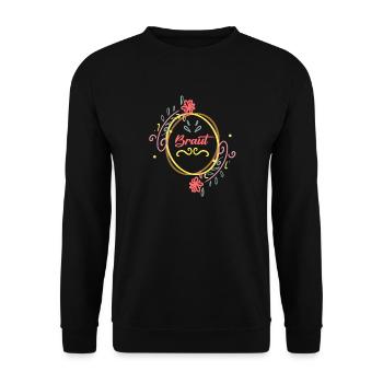 Braut Hochzeit JGA Heirat - Unisex Pullover - Schwarz - Vorne - Alina (178cm) & Michal (187cm)