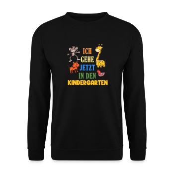 Kindergarten Zoo Tiere - Unisex Pullover - Schwarz - Vorne - Alina (178cm) & Michal (187cm)