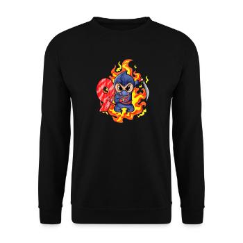 9th Birthday Boy 9 years old Ninja - Unisex Sweatshirt - black - Front - Alina (178cm) & Michal (187cm)