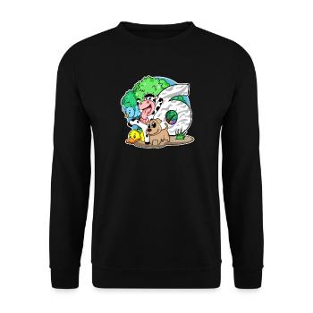 6. Geburtstag Niedliche Tiere 6 Jahre alt - Unisex Pullover - Schwarz - Vorne - Alina (178cm) & Michal (187cm)