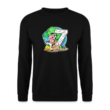 7. Geburtstag Niedliche Tiere 7 Jahre alt - Unisex Pullover - Schwarz - Vorne - Alina (178cm) & Michal (187cm)
