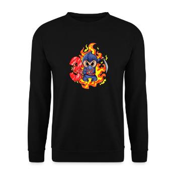 3rd Birthday Boy 3 years old Ninja - Unisex Sweatshirt - black - Front - Alina (178cm) & Michal (187cm)