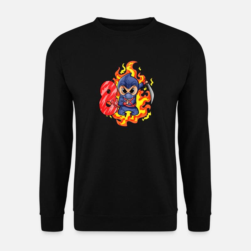 8ème anniversaire Garçon de 8 ans Ninja - Sweat-shirt Unisexe - noir