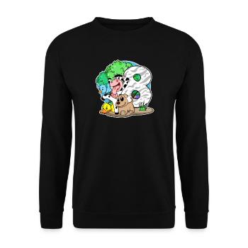 8. Geburtstag Niedliche Tiere 8 Jahre alt - Unisex Pullover - Schwarz - Vorne - Alina (178cm) & Michal (187cm)
