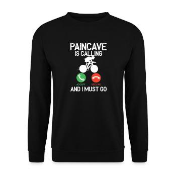 Paincave Is Calling And I Must Triathlon - Unisex Sweatshirt - black - Front - Alina (178cm) & Michal (187cm)