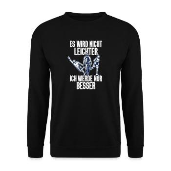 Es Wird Nicht Leichter Ich Triathlon - Unisex Pullover - Schwarz - Vorne - Alina (178cm) & Michal (187cm)