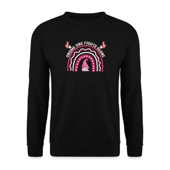 Gnome One Fights Alone Breast Cancer - Unisex Sweatshirt - black - Front - Alina (178cm) & Michal (187cm)