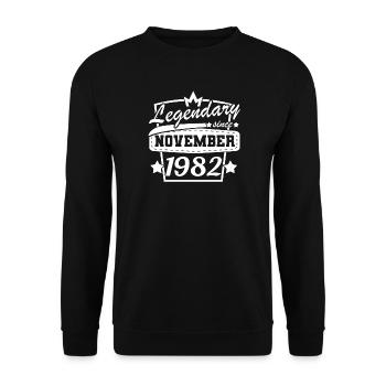 Novembre 1982 Anniversaire Rétro Anniversaire - Sweat-shirt Unisexe - noir - Devant - Alina (178cm) & Michal (187cm)