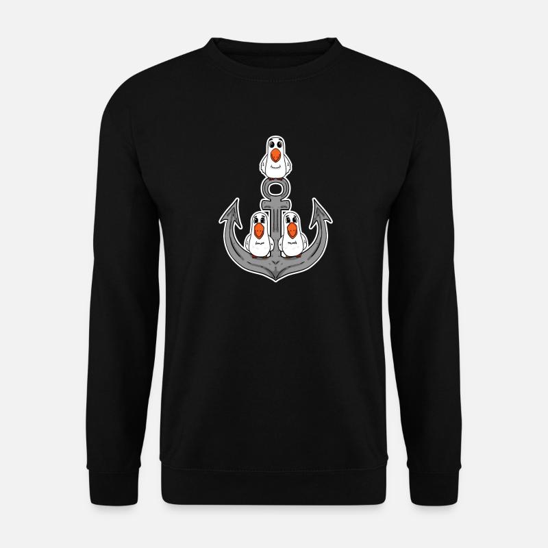 Seagulls Seagull Anchor - Unisex Sweatshirt - black