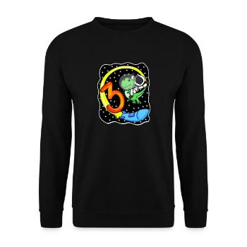 Jeune astronaute dinosaure de 3 ans - Sweat-shirt Unisexe - noir - Devant - Alina (178cm) & Michal (187cm)