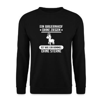 Ziege Ziegenbock Bock - Unisex Pullover - Schwarz - Vorne - Alina (178cm) & Michal (187cm)