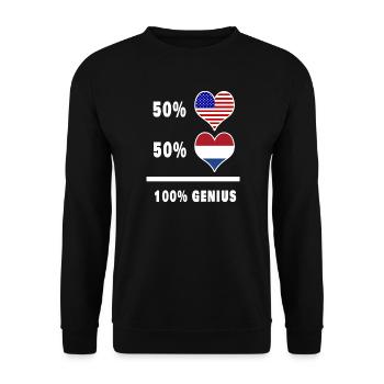USA and The Netherlands ingenious flag design - Unisex Sweatshirt - black - Front - Alina (178cm) & Michal (187cm)