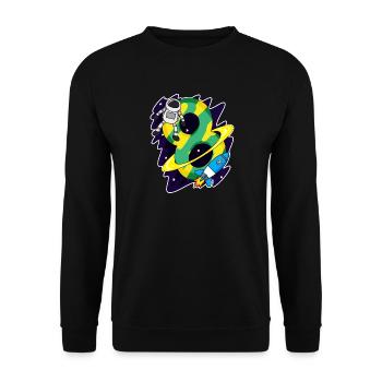 Junge 8 Jahre alt - 8. Geburtstag Geschenk - Unisex Pullover - Schwarz - Vorne - Alina (178cm) & Michal (187cm)