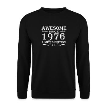 Fantastisch seit 1976 - Jahrgang 1976 - Unisex Pullover - Schwarz - Vorne - Alina (178cm) & Michal (187cm)