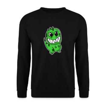 Angry little dinosaur - Unisex Sweatshirt - black - Front - Alina (178cm) & Michal (187cm)