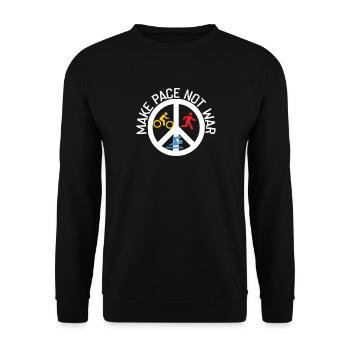 Speed up instead of war triathlete - Unisex Sweatshirt - black - Front - Alina (178cm) & Michal (187cm)