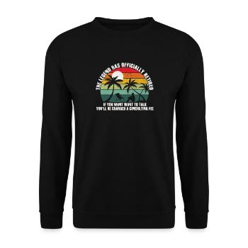 La légende est officiellement la retraite - Sweat-shirt Unisexe - noir - Devant - Alina (178cm) & Michal (187cm)